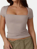 Camiseta basica cuello cuadrado