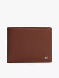 Cartera plegable de piel granulada
