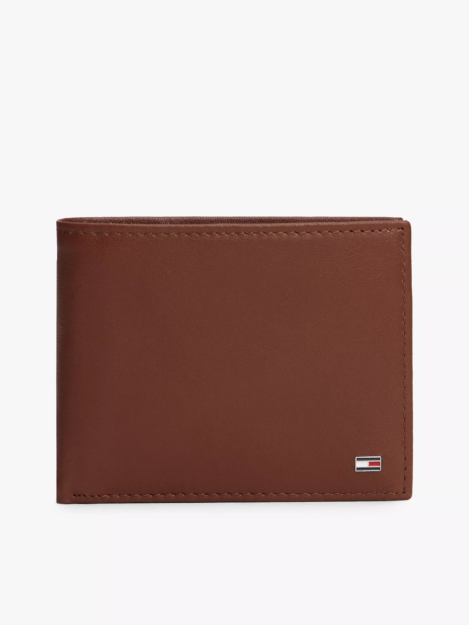 Cartera plegable de piel granulada