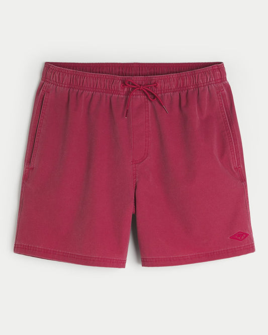 Traje de baño de cloqué tipo short descolorado con logo