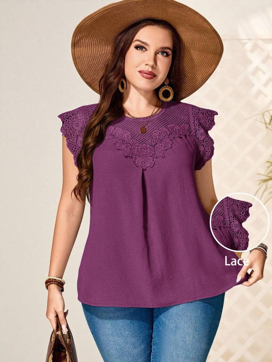 Blusa con encaje triangular