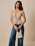 Blusa sin mangas de cuello en V