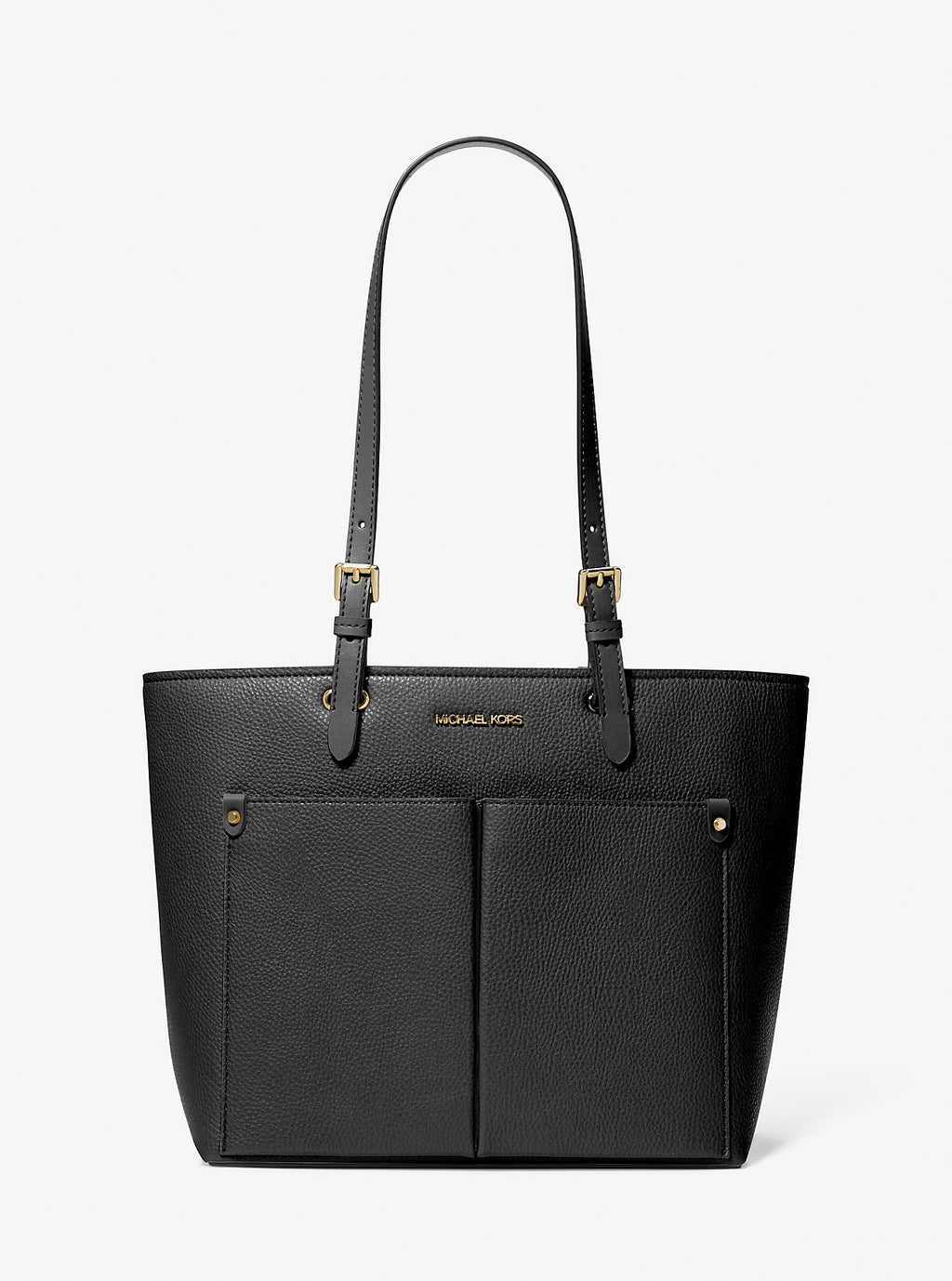 Cartera mediana tipo tote con bolsillo y tejido granulado