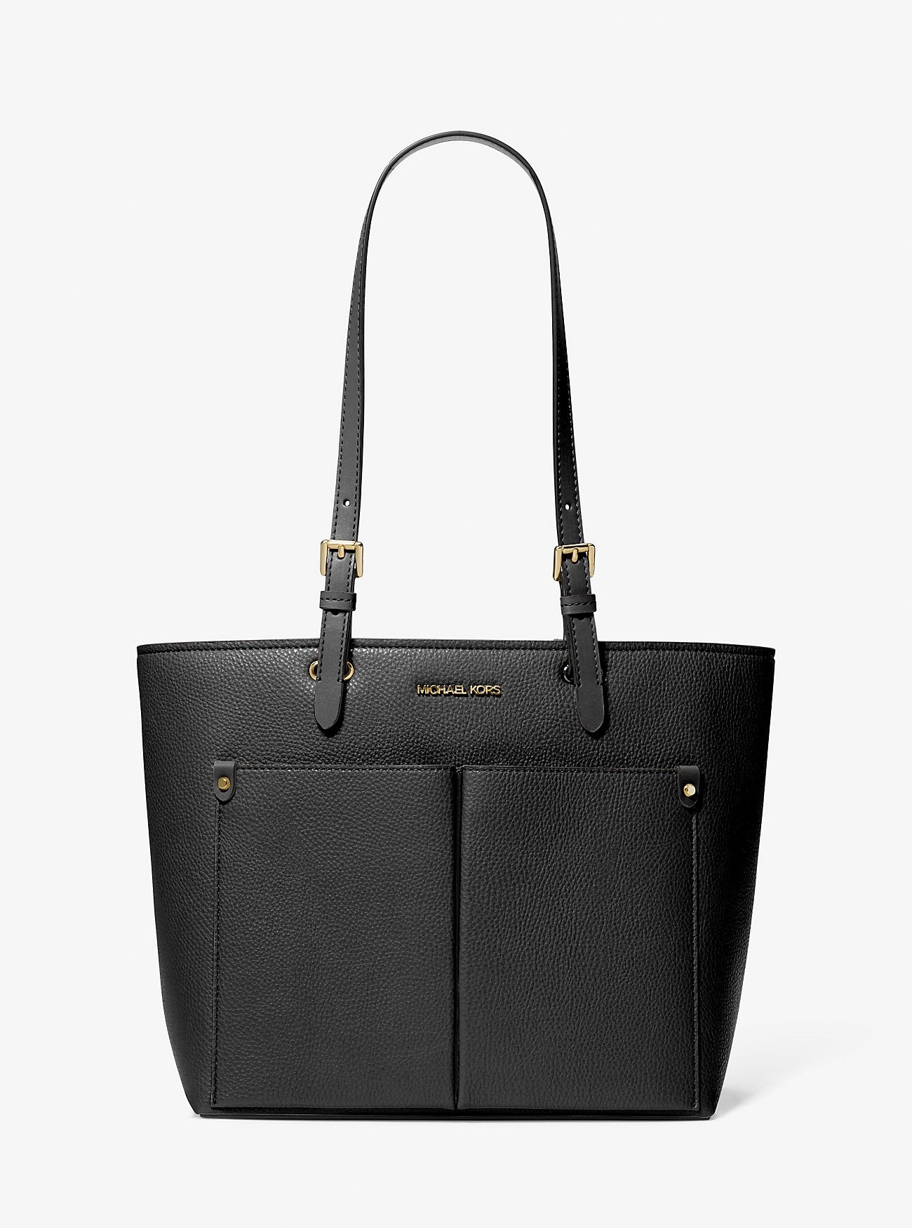 Cartera mediana tipo tote con bolsillo y tejido granulado