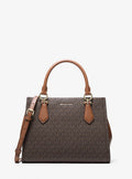 Cartera mediana Satchel Marilyn con logo estampado