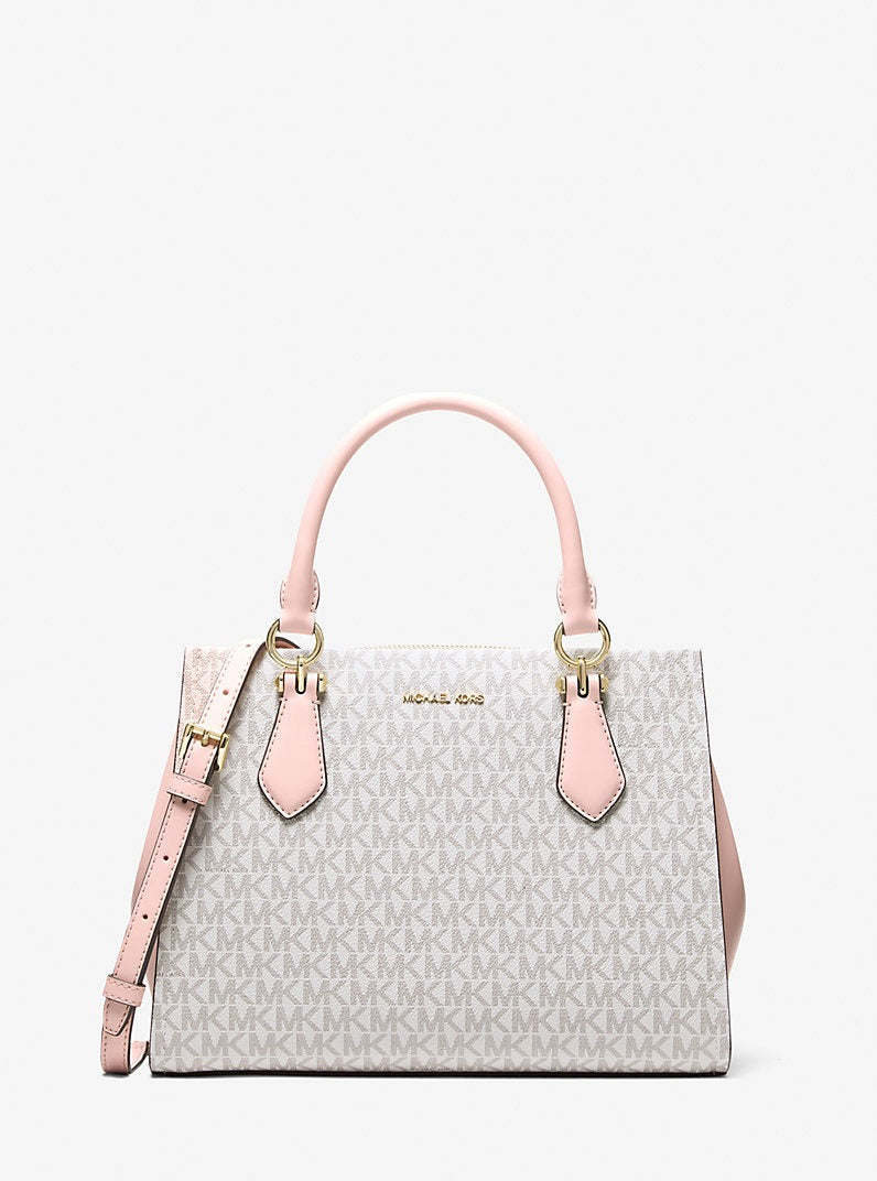 Cartera mediana Satchel Marilyn con logo estampado