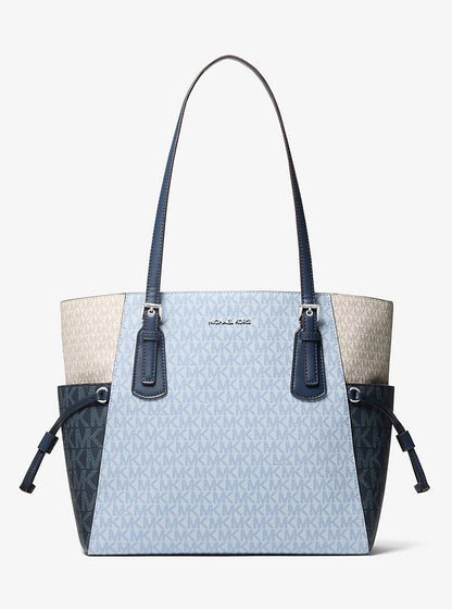 Cartera grande con colores combinado y logo estampado
