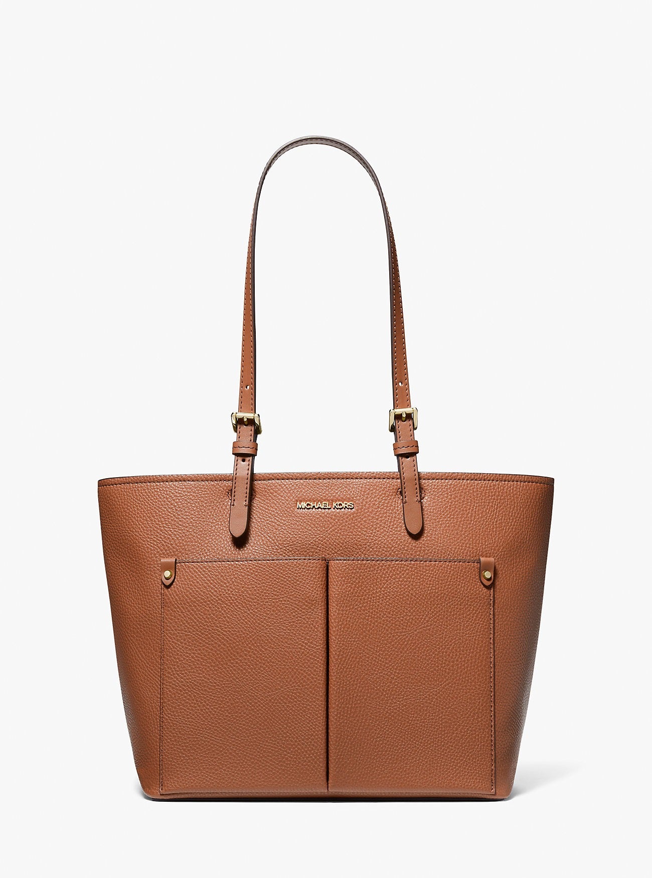 Cartera mediana tipo tote con bolsillo y tejido granulado
