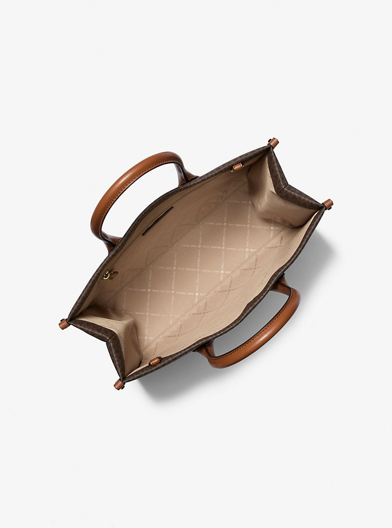 Cartera mediana tipo tote Mirella con logo estampado