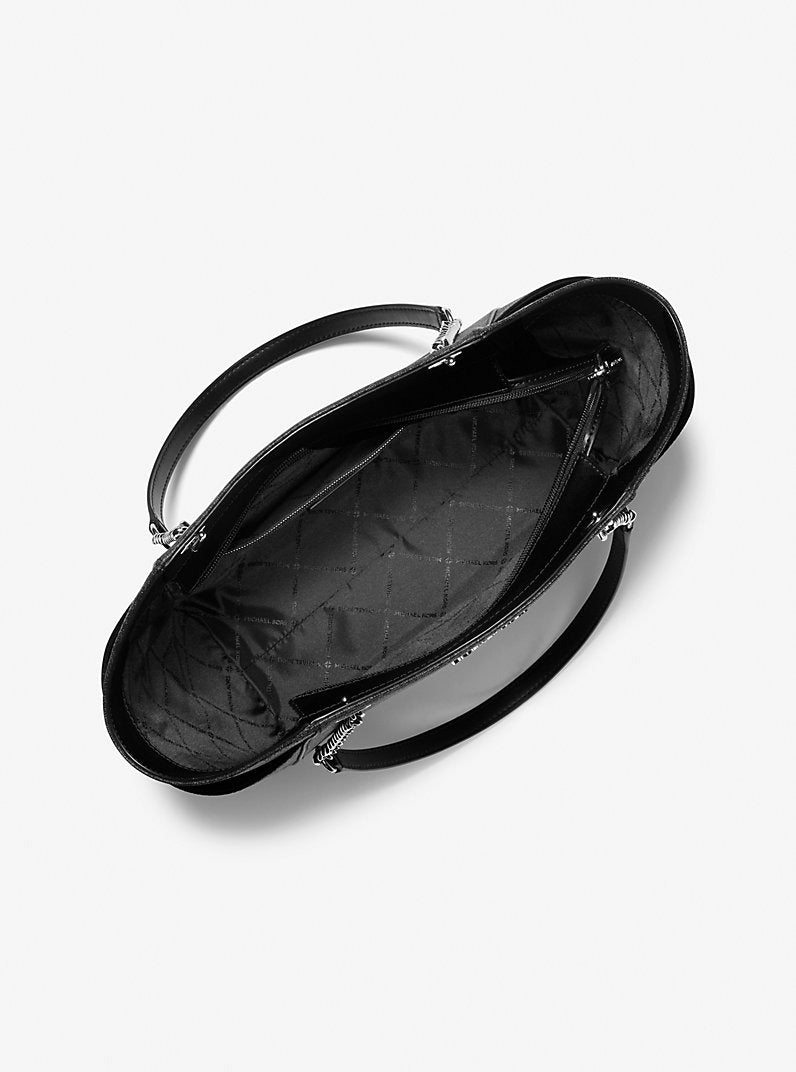 Cartera grande tipo tote con logo estampado