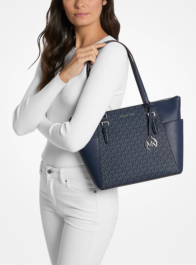 Cartera grande Charlotte con logo estampado