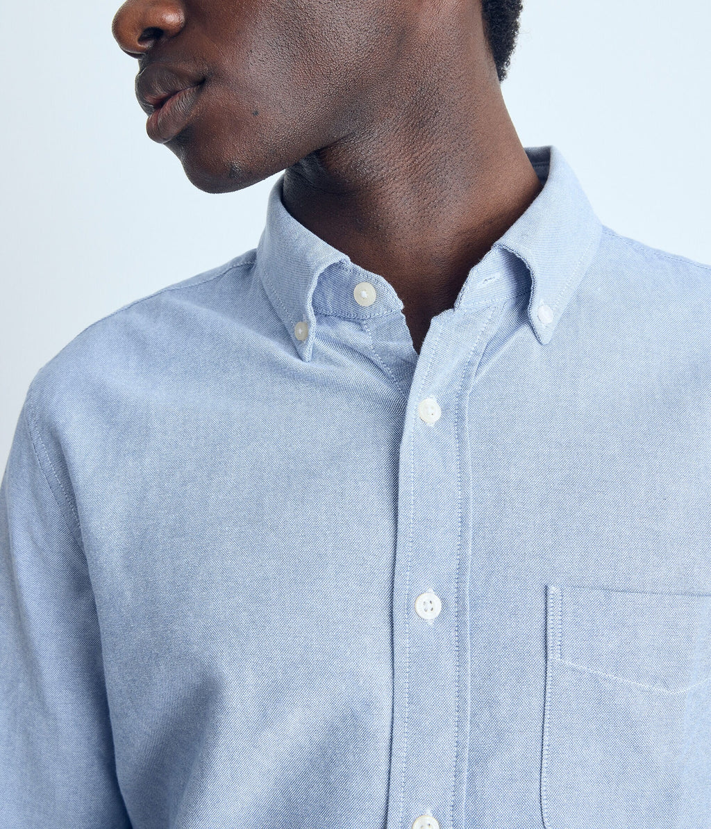 Camisa manga larga unicolor oxford