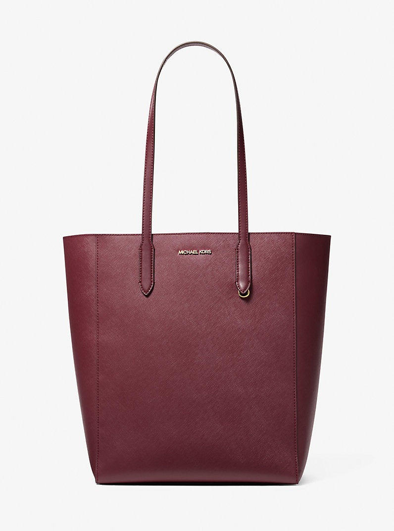 Cartera tipo tote grande Vincent de piel Saffiano con tarjetero