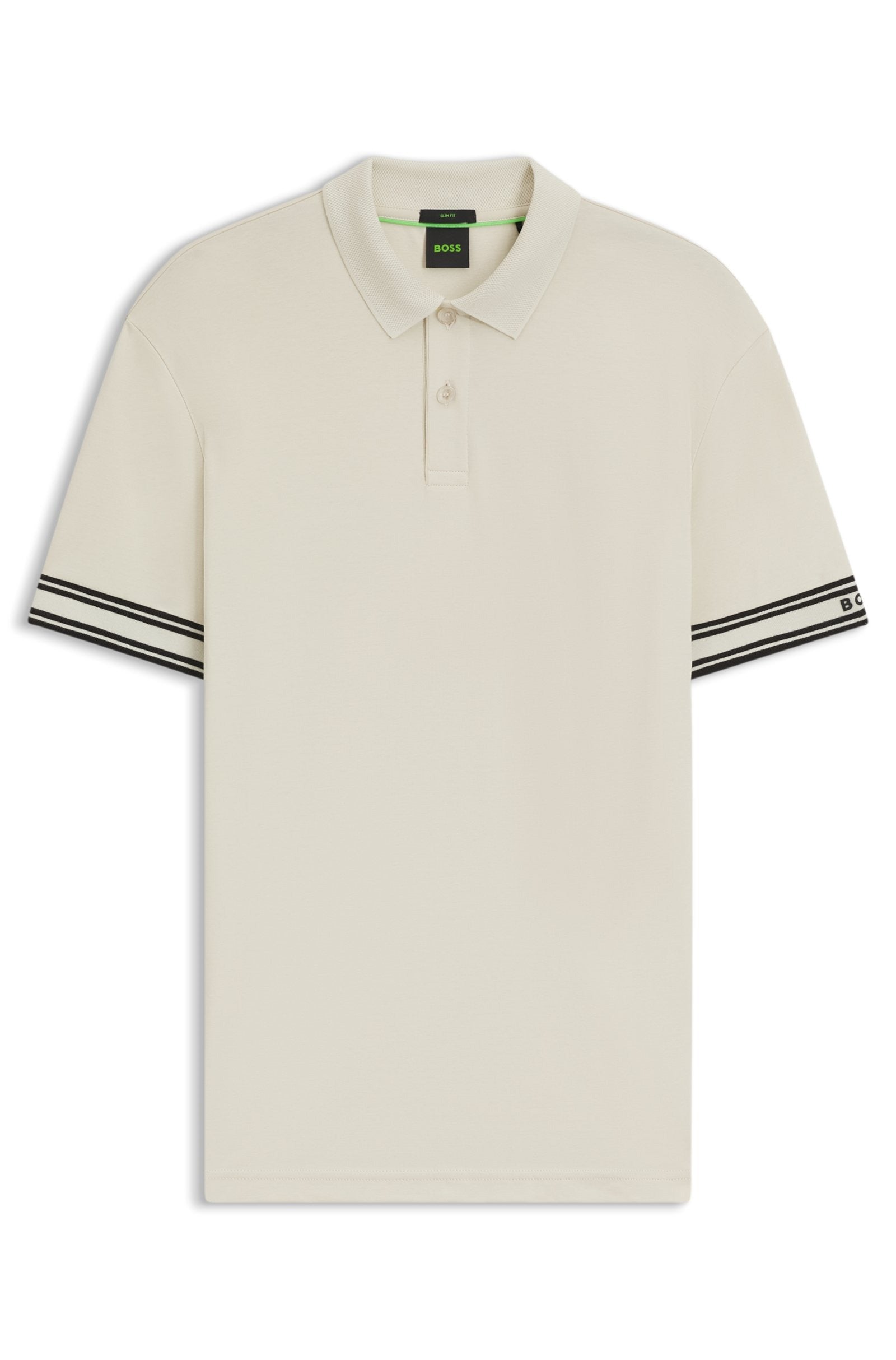 Chemise ajustada de algodón con mangas ribeteadas