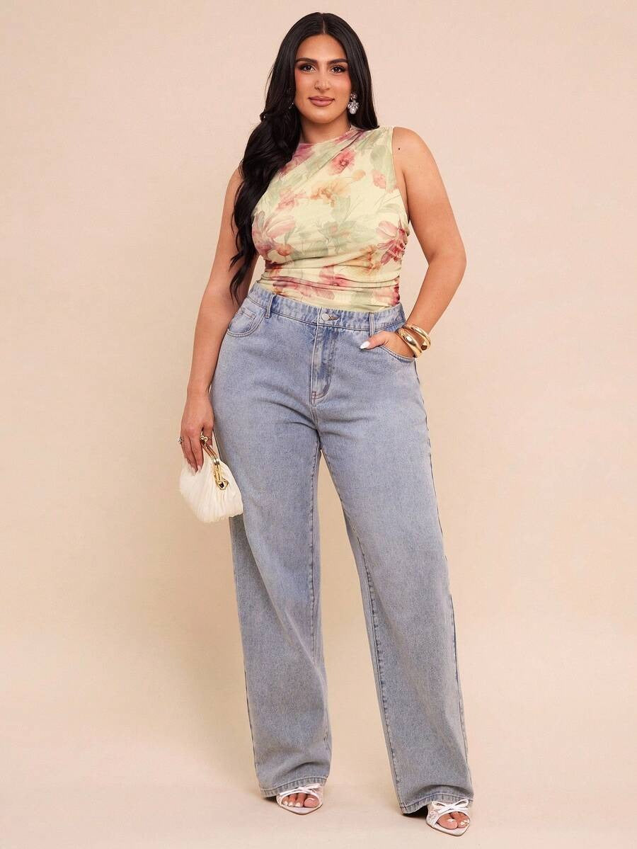Body sin mangas con estampado floral