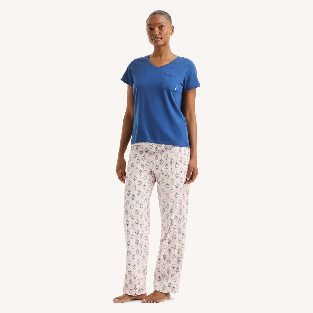 Conjunto de pijama con pantalón estampado y bolsillo