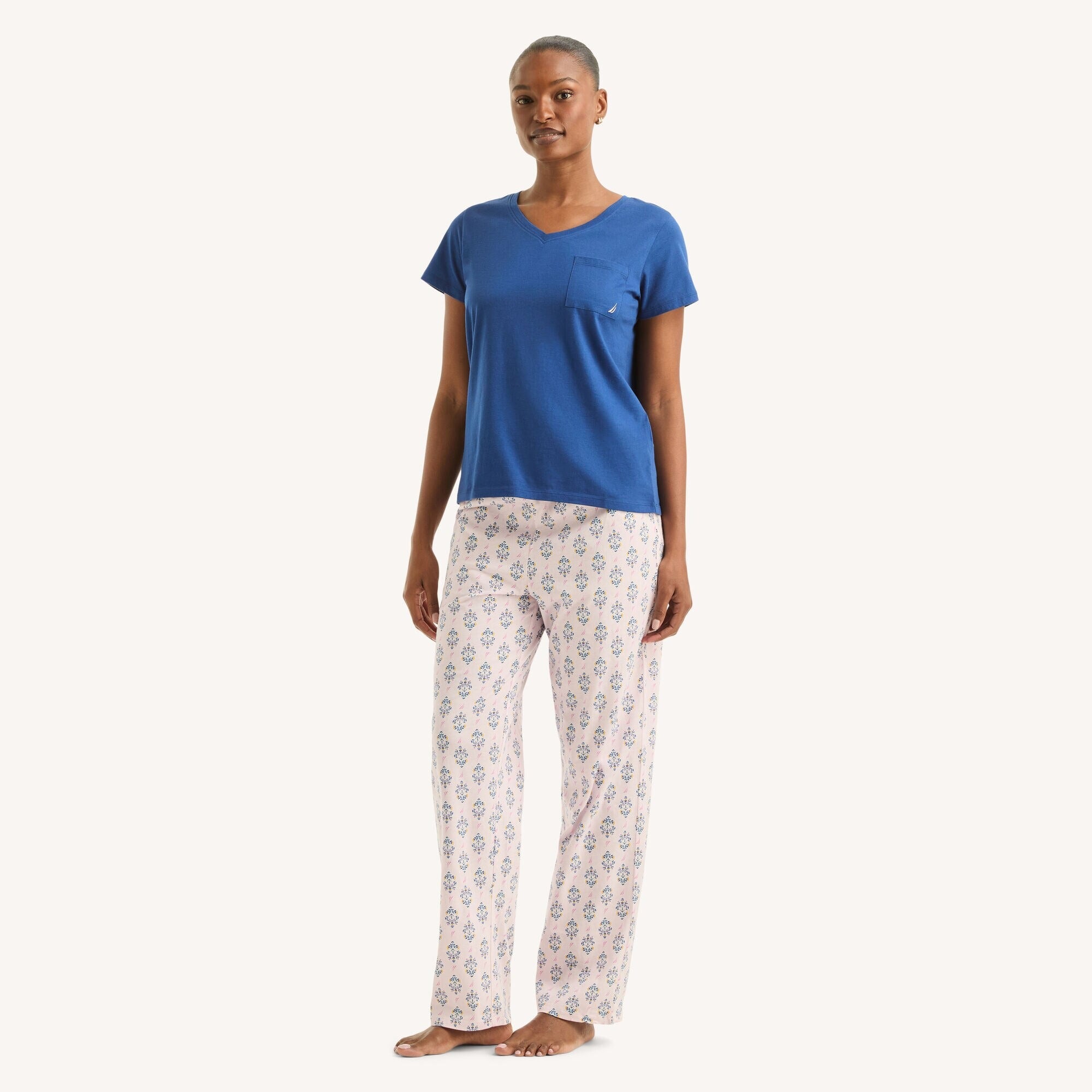 Conjunto de pijama con pantalón estampado y bolsillo