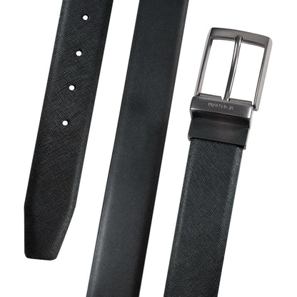 Cinturón reversible patrón texturizado / liso