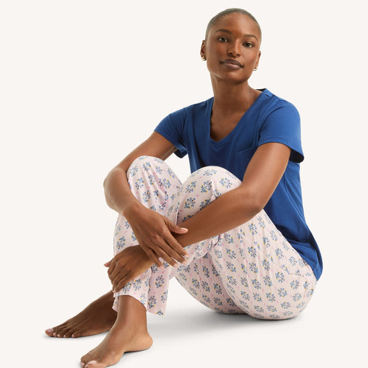 Conjunto de pijama con pantalón estampado y bolsillo