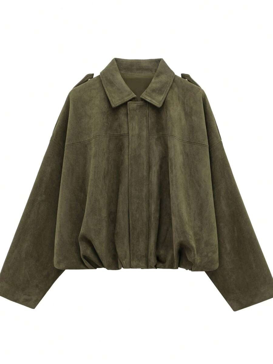 Chaqueta casual suelta de manga larga