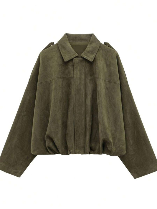 Chaqueta casual suelta de manga larga