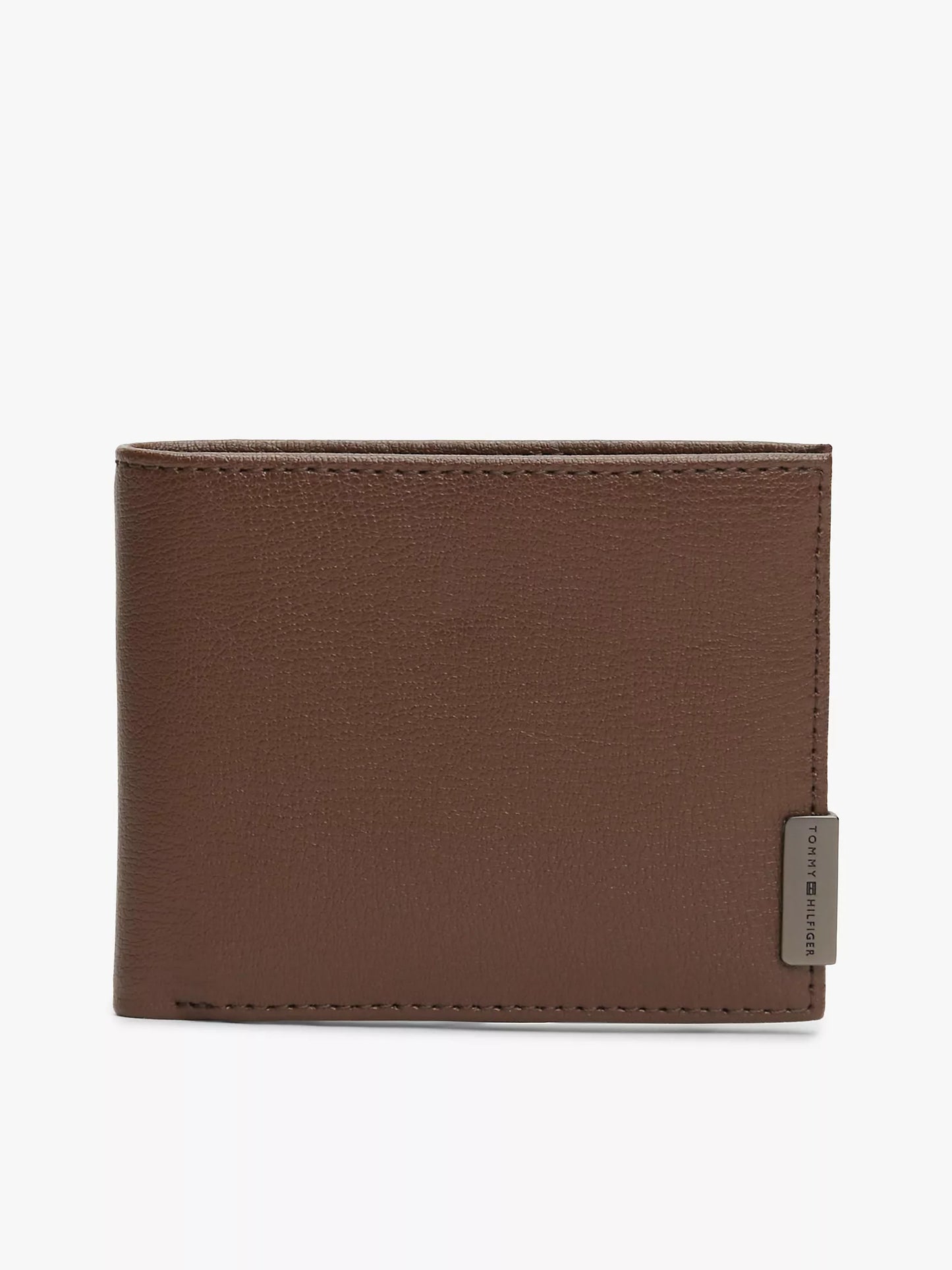 Cartera de cuero con metal