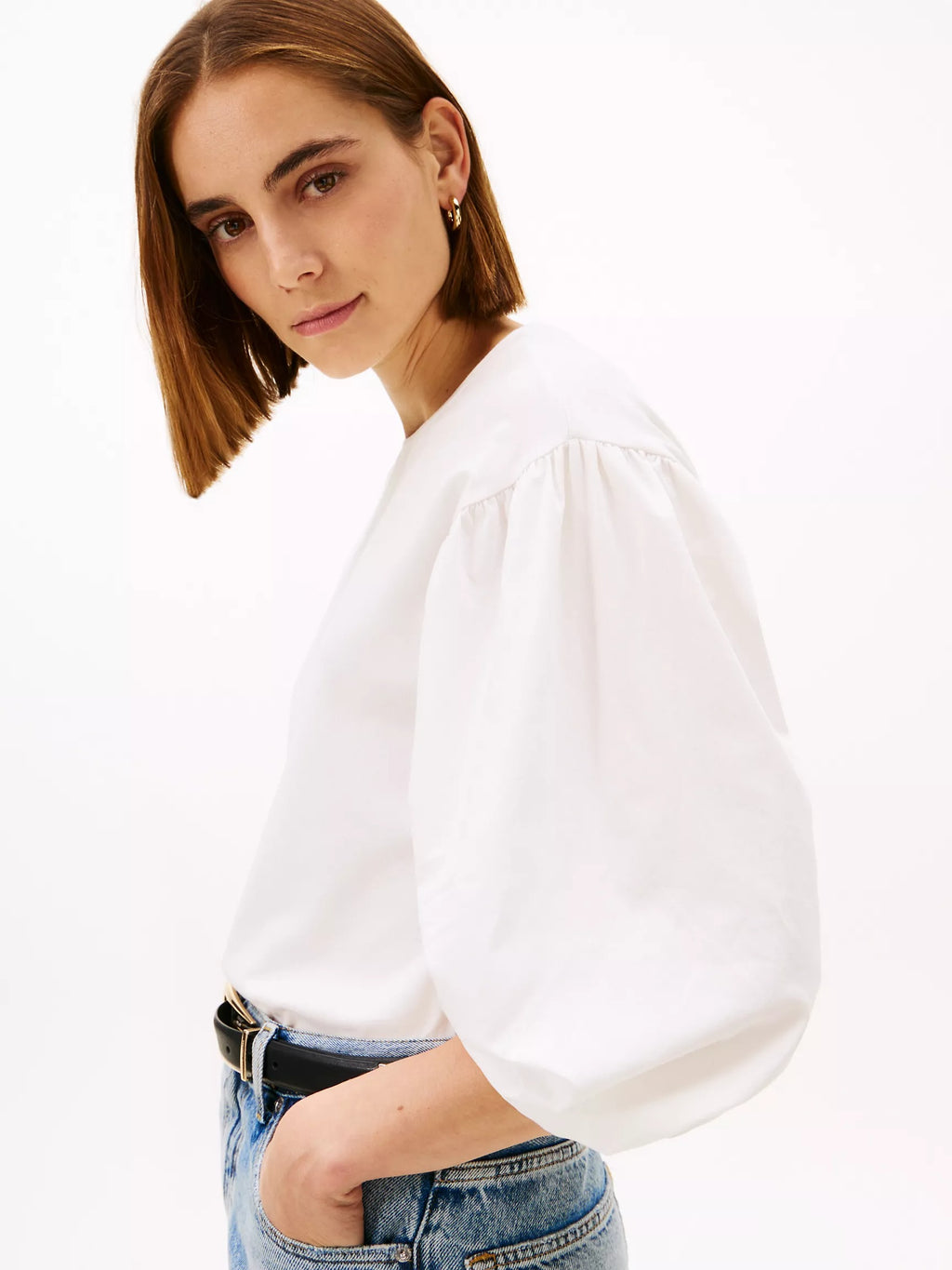 Blusa de manga abullonada