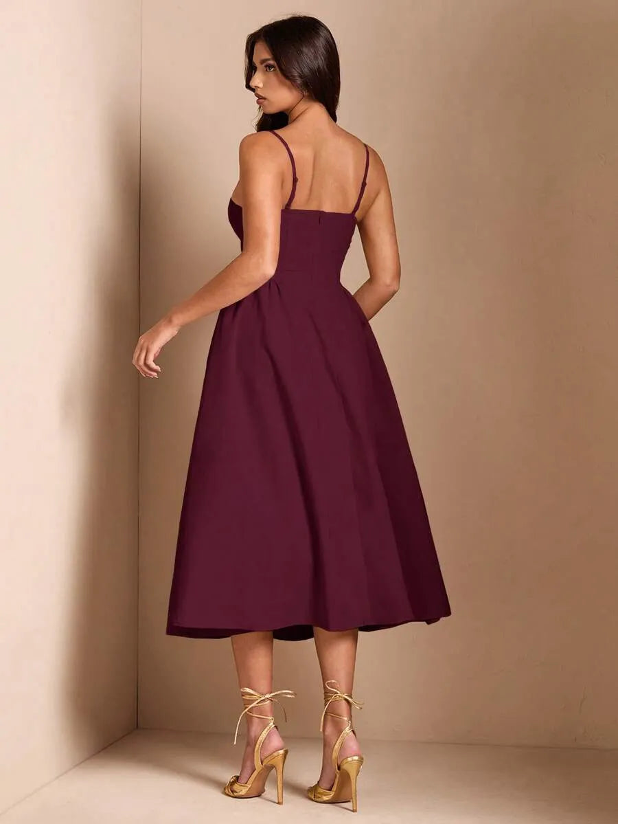 Vestido elegante unicolor