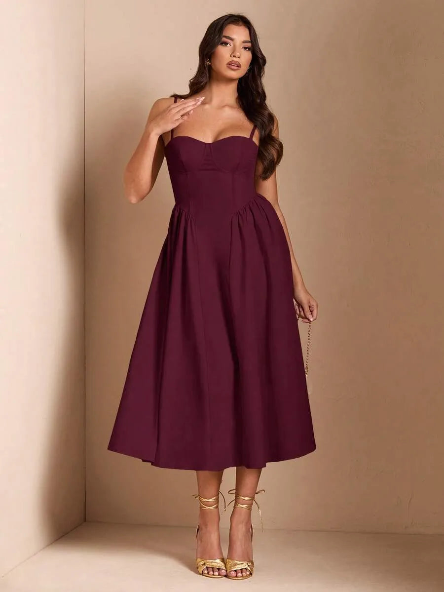 Vestido elegante unicolor