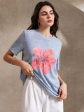 Franela estampado floral, bordado y cuentas