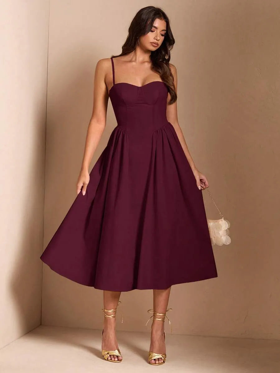 Vestido elegante unicolor