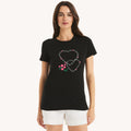 Franela cuello redondo estampado de corazón