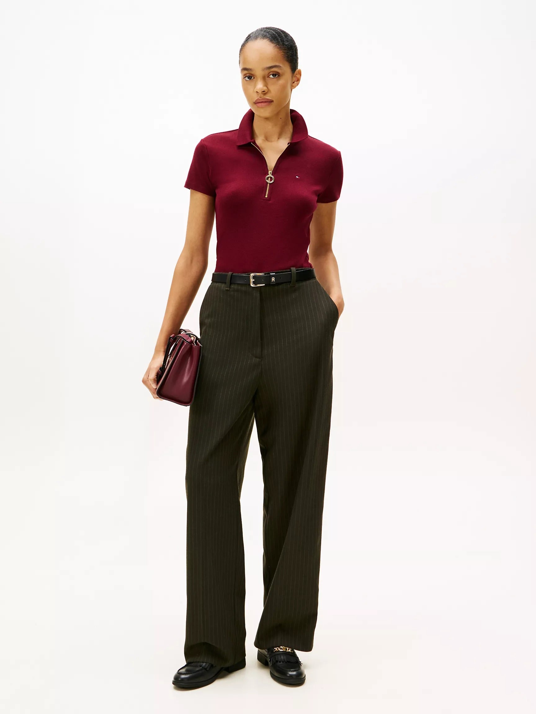 Chemise ajustada con cremallera de aro