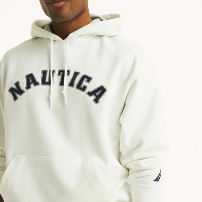Sudadera con logo bordado central y capucha