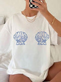 Camiseta con estampado de conchas