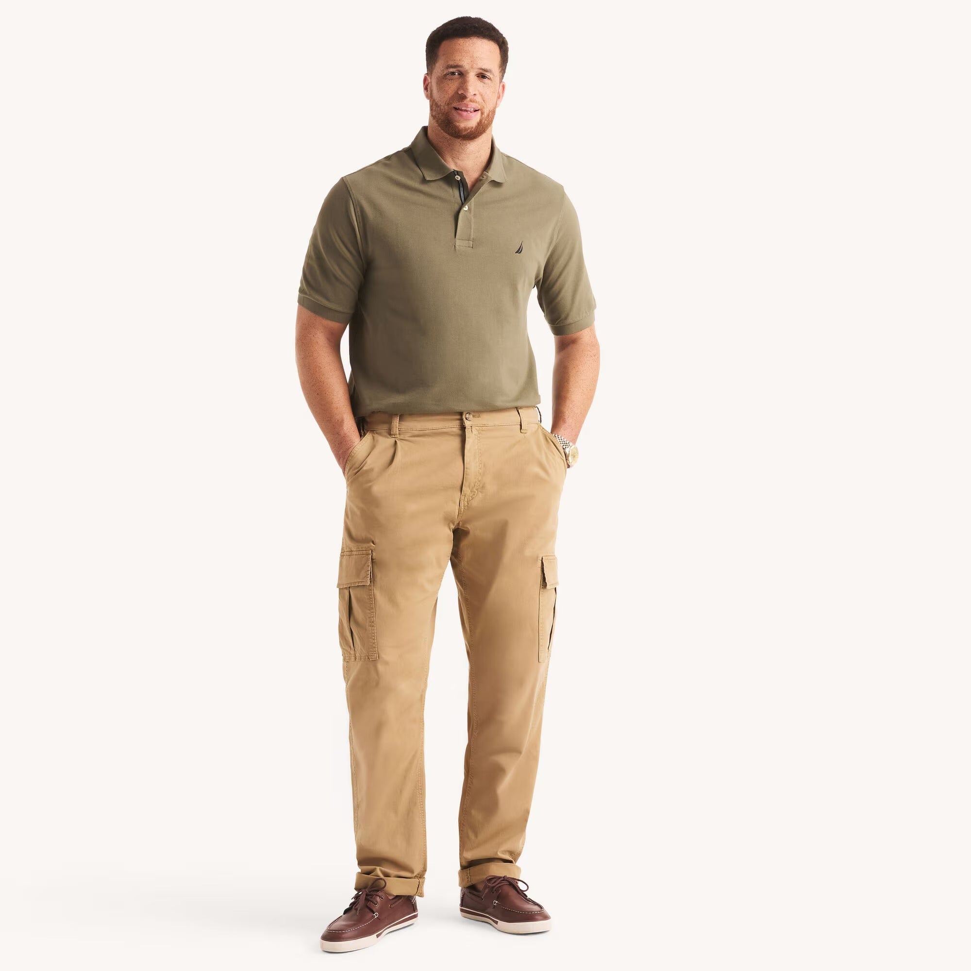 Chemise regular performance unicolor con logo para grandes