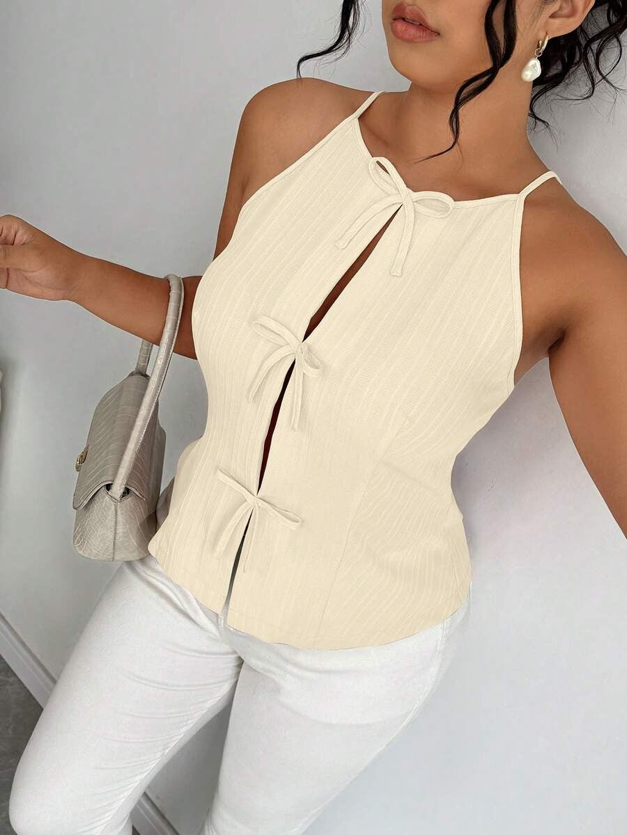 Blusa con lazos delanteros