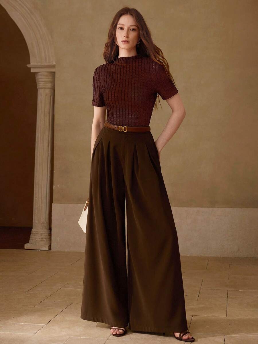 Blusa texturizada y manga corta