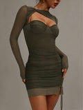 Vestido mini de malla