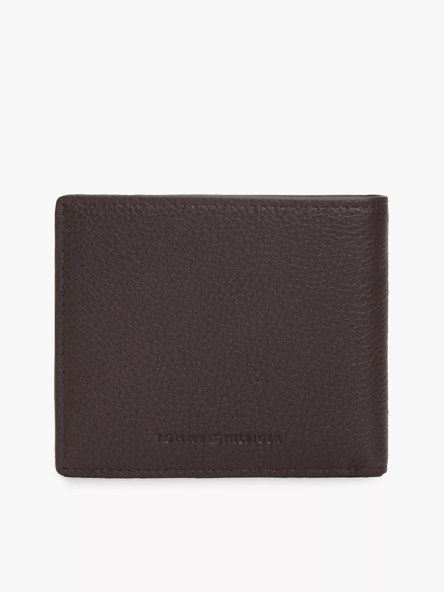 Cartera plegable de piel granulada y bandera central