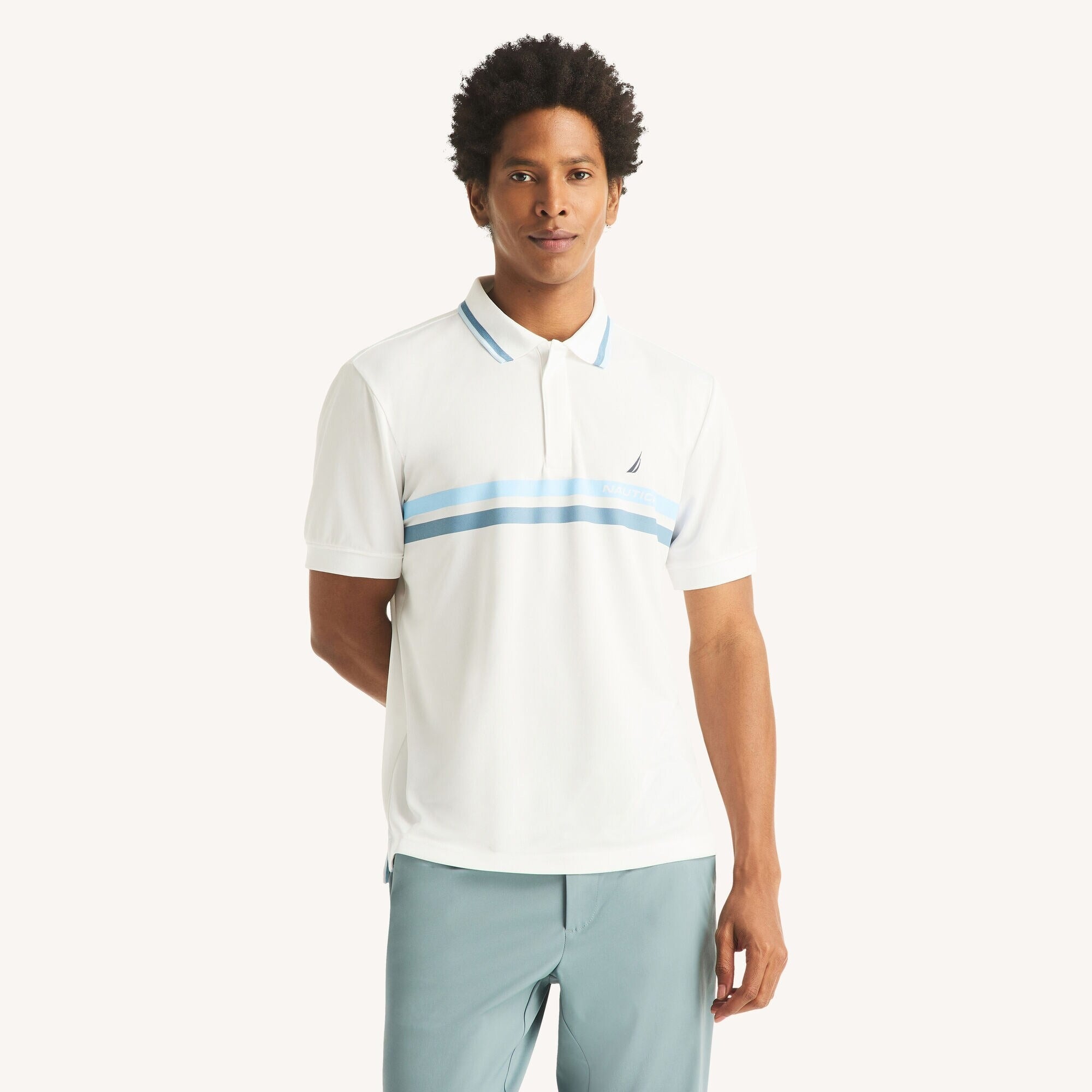 Chemise Navtech con cuello ribeteado y franja central