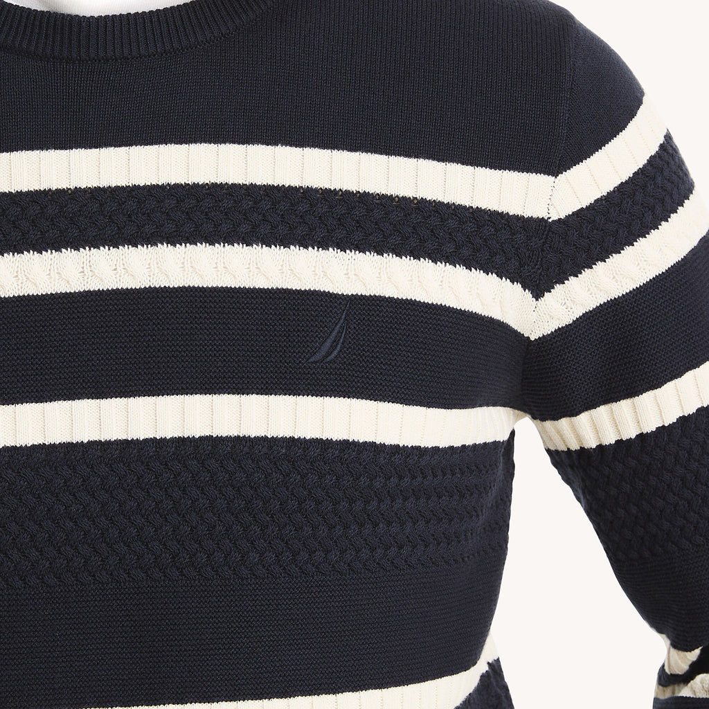 Sudadera tejida con patrón de rayas