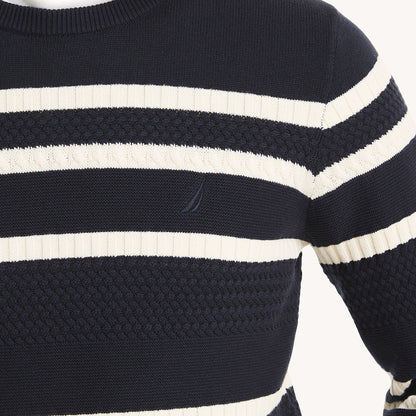 Sudadera tejida con patrón de rayas