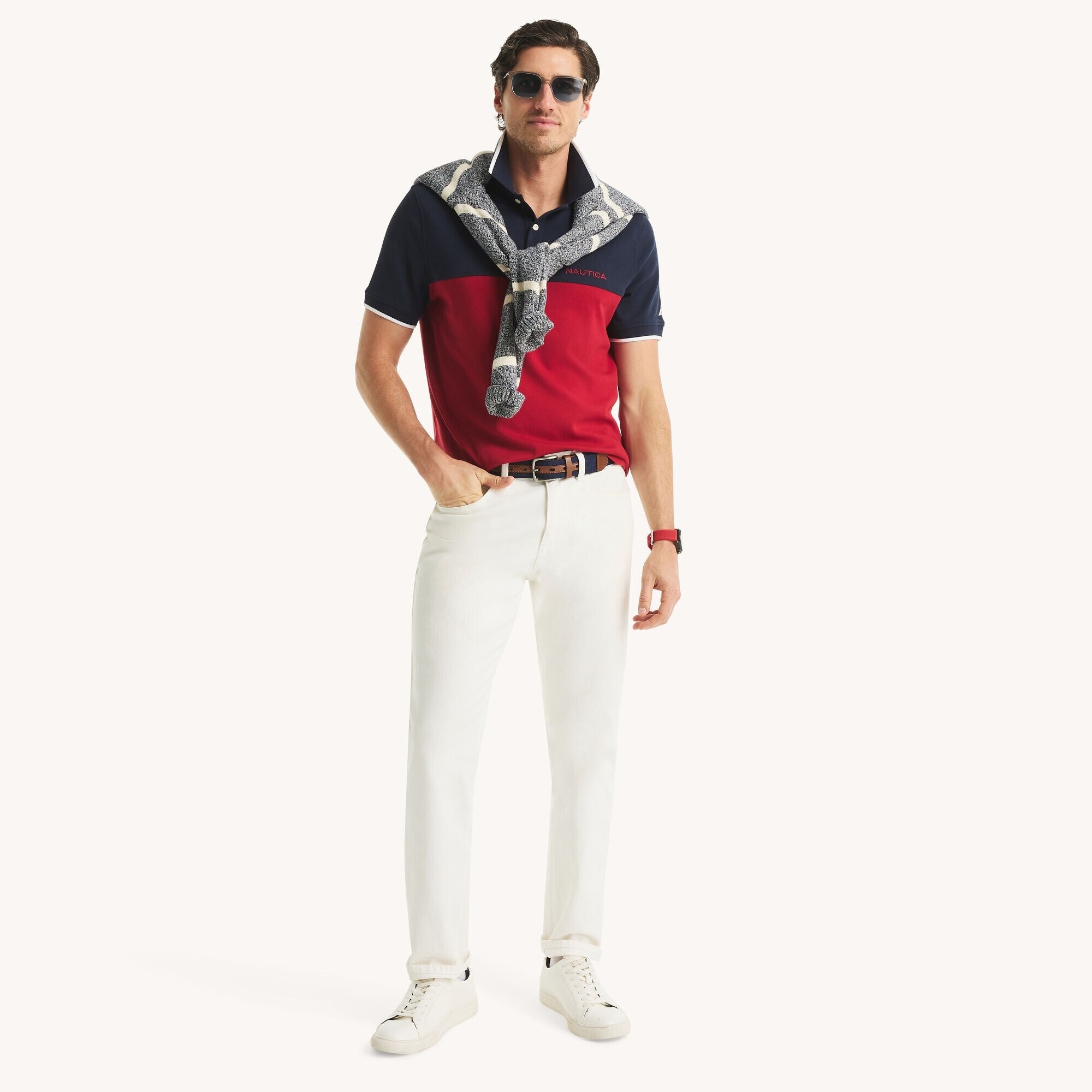 Chemise de algodón con colores combinados