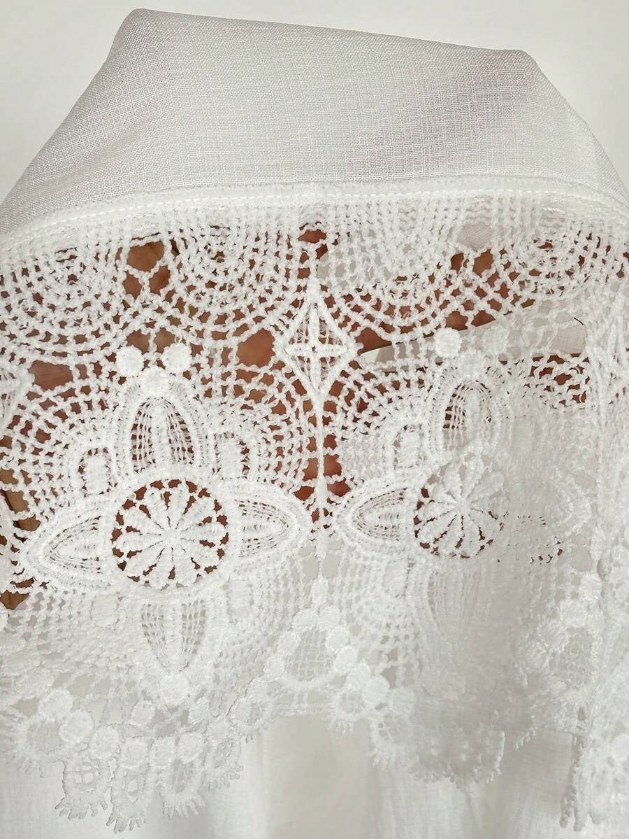 Blusa  sin mangas con parche de encaje