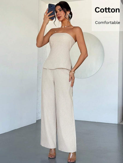 Conjunto con estampado de rayas