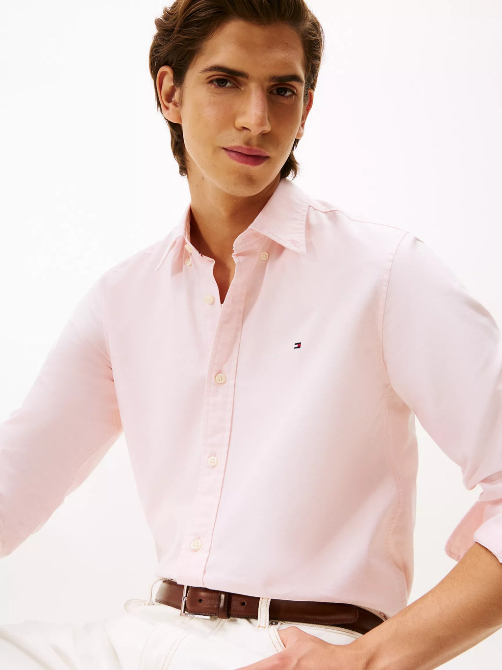 Camisa manga larga unicolor Oxford