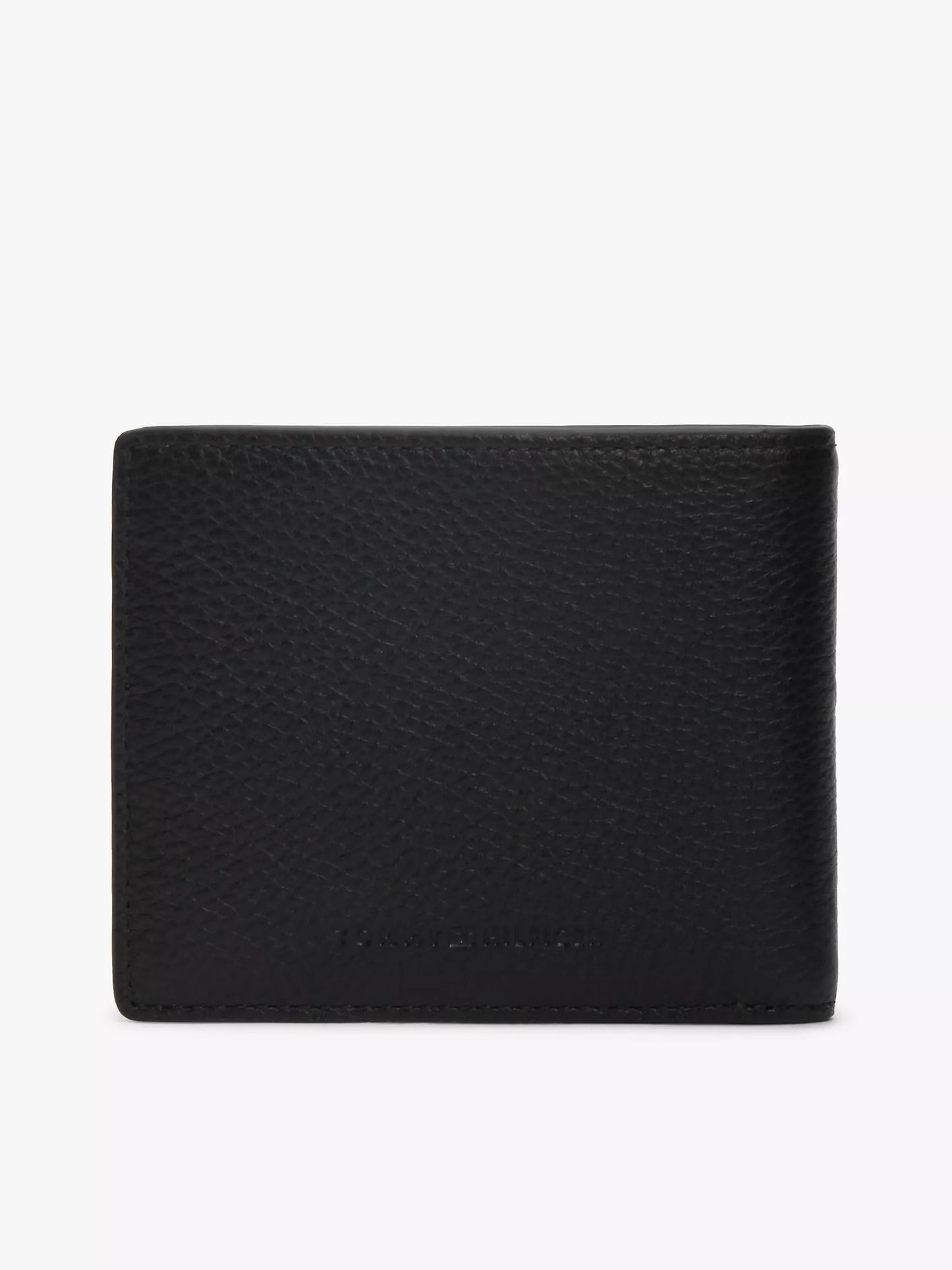 Cartera plegable de piel granulada y bandera central