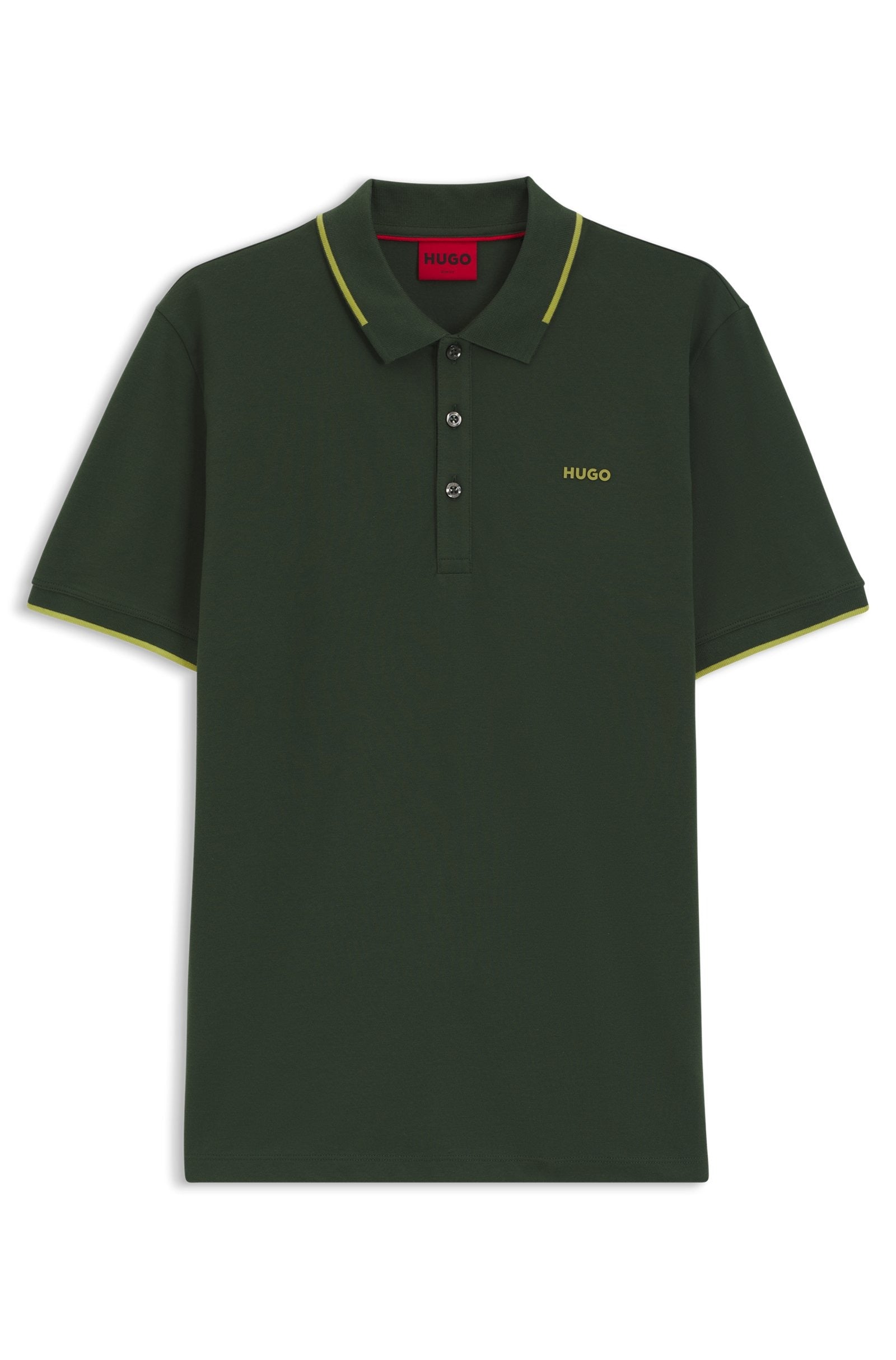Chemise ajustada con cuello y mangas ribeteadas