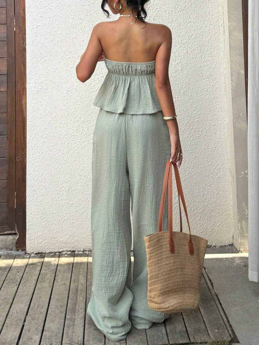 Conjunto casual de hombros descubiertos